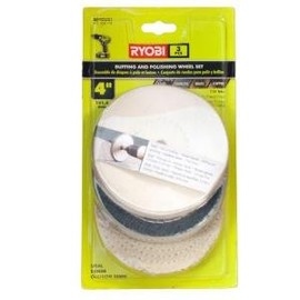RYOBI 4" Buffing Wheel Set (3-Piece) - Medium Grit 180, Resin Material, Compatible with Angle Grinder, Die Grinder