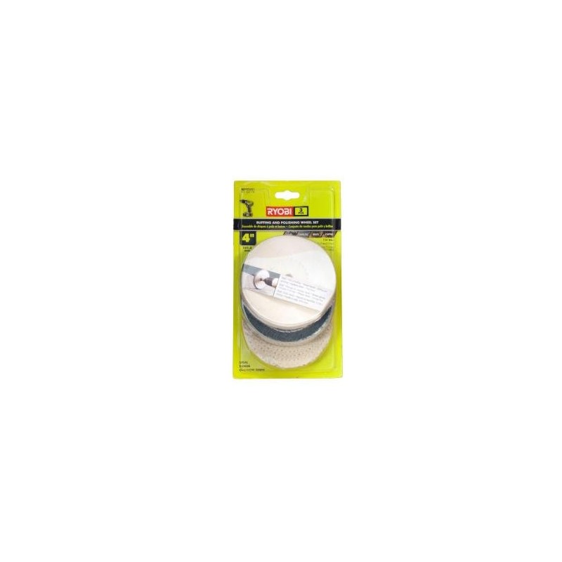 RYOBI 4" Buffing Wheel Set (3-Piece) - Medium Grit 180,