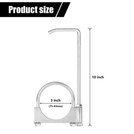 Exhaust Clamp, Muffler U-Bolt Clamps Universal Clamp On Exhaust Hanger Heavy Duty U Clamps U-Shaped Galvanized Pipe Clamps for Car Truck 2.5" Tail Pipe