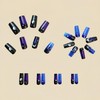 Square Press on Nails Medium Length Purple Fake Nails with