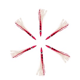 6" Red/White Tuna Clone Lures Un-Rigged 6 pcs | Saltwater Fishing Lures for Multiple Species