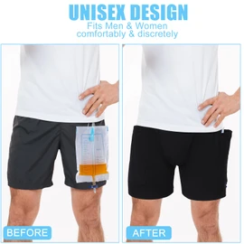 Timgle 6 Pcs Urine Bag Pants, Incontinence Care Catheter Underwear Urinate Drainage Bag Pants, Ostomy Drainage Care Trousers Underwear for Abdominal Surgeries Patient Incontinent People, Double Pocket