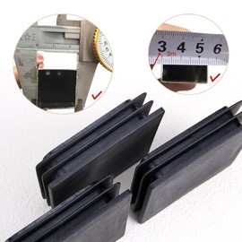 Comidox 4 Pcs Square Tube Plastic Hole Plug 4x4 Inch Cap Cover Tube Chair Glide Insert,Fitness Equipment, Steel Wood Furniture Cap Pipe Plug