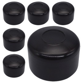 SKIR'CO Pack of 6 Fence Post Caps Round 42 mm Black Plastic Caps for Round Fence Posts Fence Post Covers Black RAL 9005 Colour