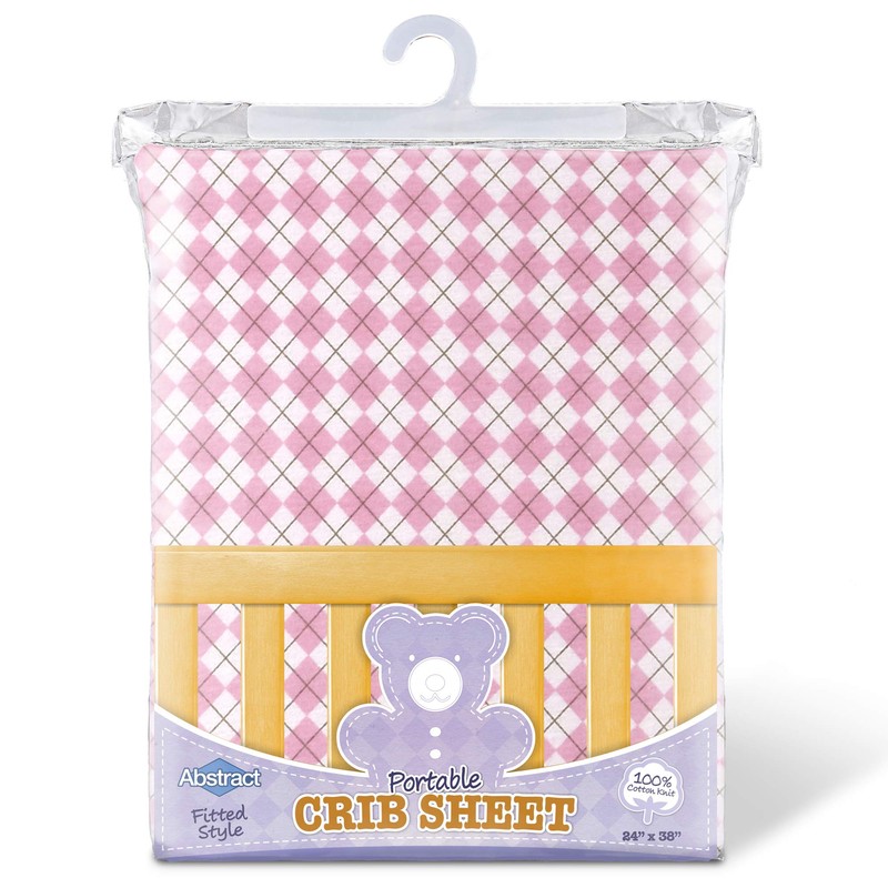 (60cm x 100cm (MINI CRIB), Argyle Pink) - Crib Sheet