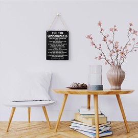 Bellowdeer Inspirational Bible Verses Ten Commandments Wall Decor Christian 10 Commandme...