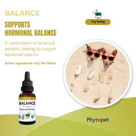 PhytoPet Balance | 100ml | Natural Herbal Supplement for Hormonal Balance | Suitable for Dogs, Cats, Birds, Horses | 100ml