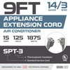 Iron Forge Cable 9 ft Appliance Extension Cord Gray 14/3