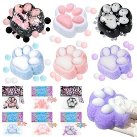 6 Piezas Scuishis Juguetes Antiestrés Garra de Gato|Taba Squishy de Silicona para Aliviar el Estrés y la Ansiedad|Juguete Suave y Elástico para Adultos y Niños|Regalo Ideal para Oficina y Escuela