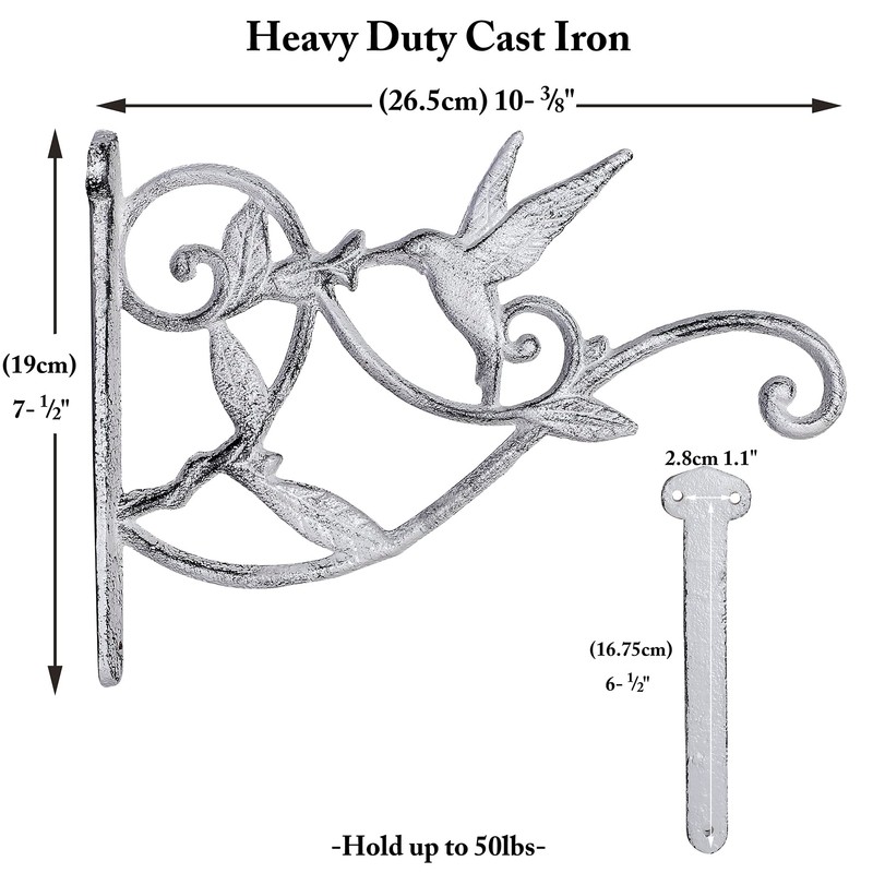 FLORWOD 2pcs Heavy Duty Metal Plant Wall Hangers, 10 Inch