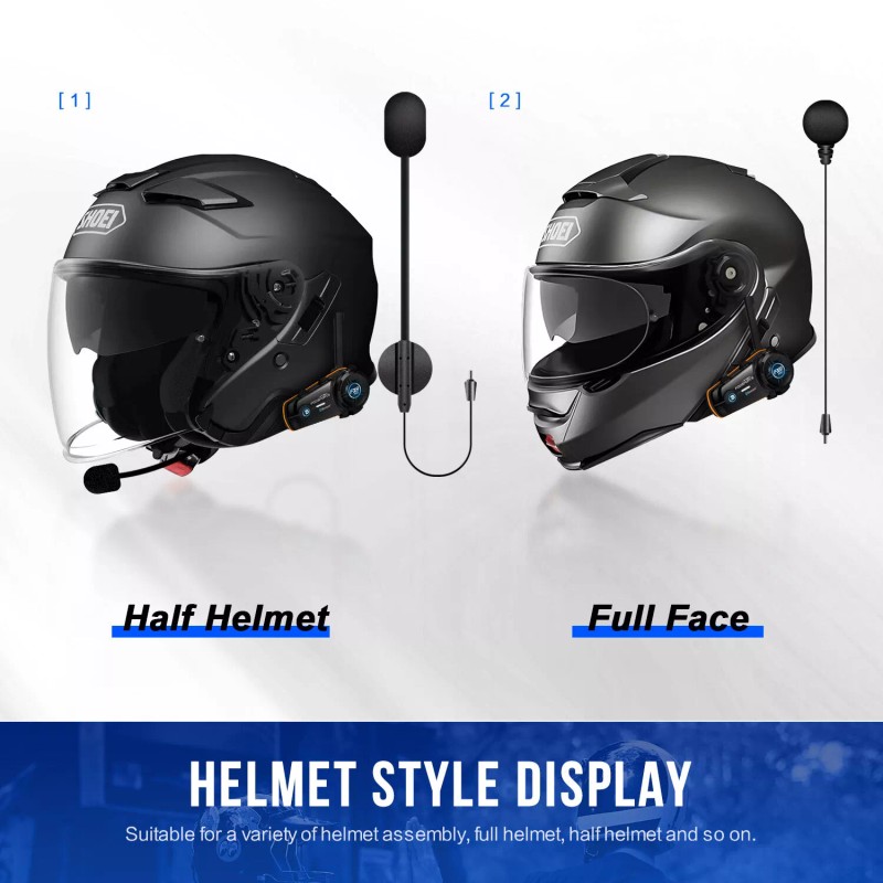 Fodsports FX8 Pro Motorcycle Helmet Intercom Bluetooth Headset 10 Riders
