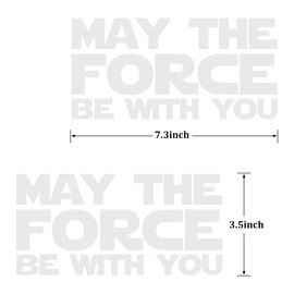 Sandfren May The Force Be with You Car Decal, 2PCS 7.3" x 3.5" Waterproof Vehicle Inspirational Sticker for Bumper & Window, Automobile Inspired Graphic Sticker, Universal Fit (White)