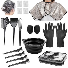 Xarchy 19 Pcs Professional Hair Bleach Kit Hair Coloring Products with Hair Dye Brush, Hair Color Bowl, Hairclips, Applicator, Earmuffs for Hair Highl