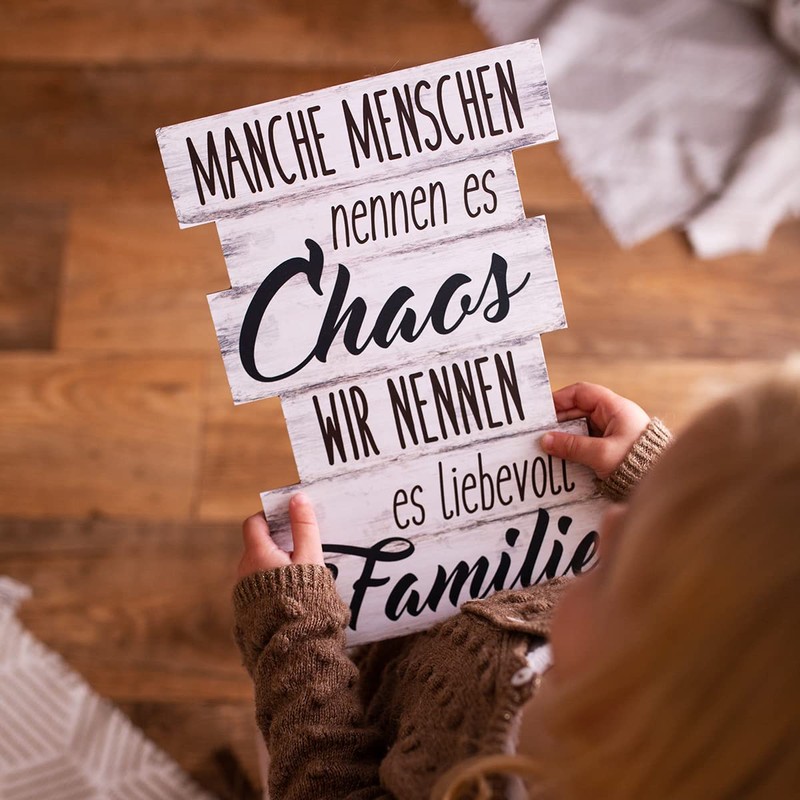 Bada Bing Plank Wall Signs (in German) Family Rules, House