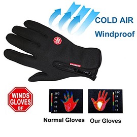 DGBAY Cycling Touch Screen Outdoor Gloves,Mountain Bike Gloves, Waterproof Outdoor Jogging Skiing Hiking Running (M)