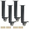Adjustable Table Leg Extender 9.5"-14.1" w/ 360° Casters for Cabinets/Sofas