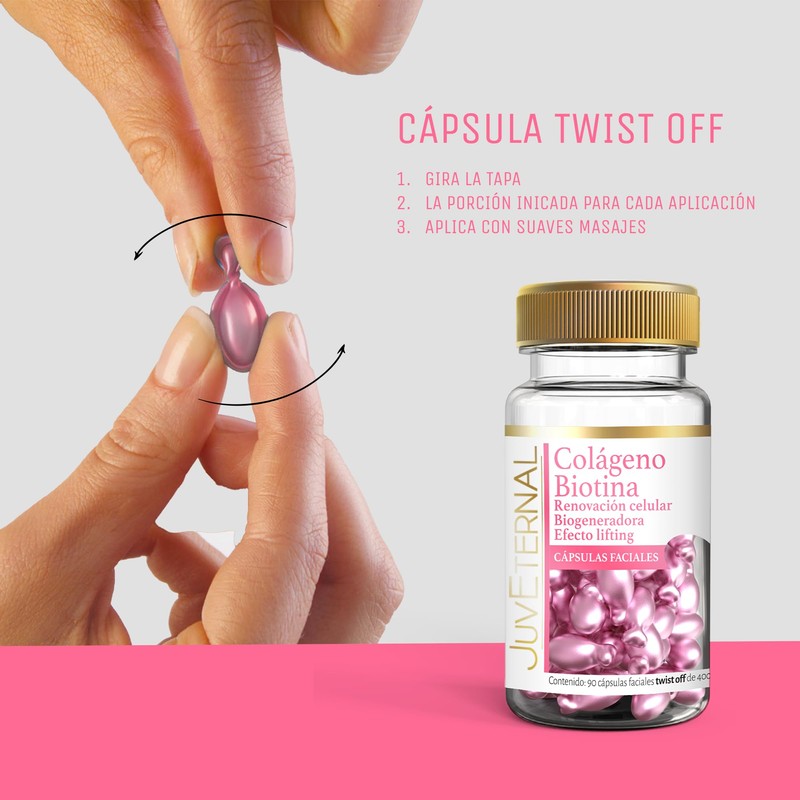 Juveternal |Cápsulas Faciales Colágeno Biotina |90 cáps|Efecto lifting|Biogenerador|