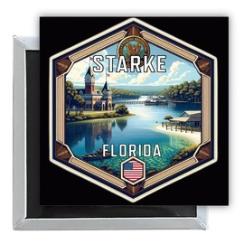 Starke Florida Travel Destination Souvenir 2.5 x 2.5-Inch Fridge Magnet Single