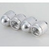 Silver Dome Aluminum Tire Valve Stem Caps with Neoprene O-Ring