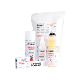 Sneaker Game Performance Pro Kit Limpieza Tenis Sneakers Shampoo Cepillo Repelente Limpiador de Gamuza Aromatizante Calzador | Limpiador de Tenis Sneakers | Limpieza Profunda (5 Piezas)