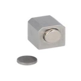 Gedotec Glass Door Magnet for Gluing, 1 Piece Magnetic Catch Individually, Rustproof in Brushed Stainless Steel, Includes Magnetic Plate Magnetic Strip for Furniture Cabinet Door or Glass Door, Door