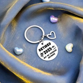 Lelekdo Retirement Gift for Woman Best Retirement Gifts for Teacher Coworkers Boss Friends Funny Retired Gifts for Women Men 2025 Retirement Keychain