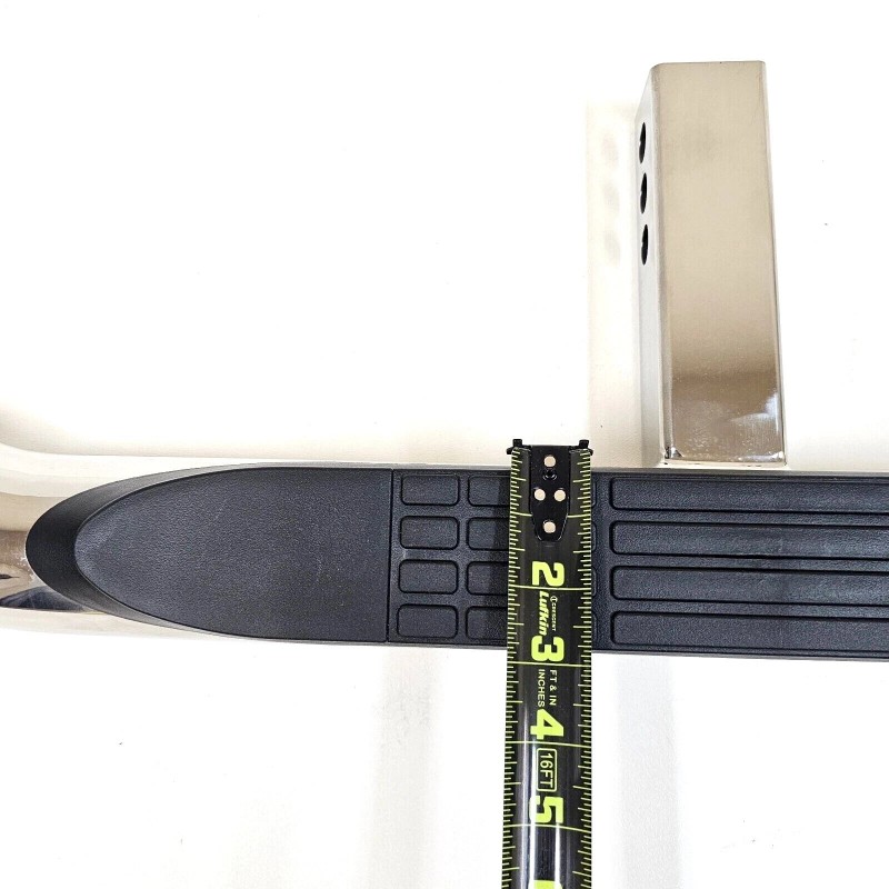 AZONECAR 30" Polished Chrome Tow Hitch Step Bar-3" Round Curved