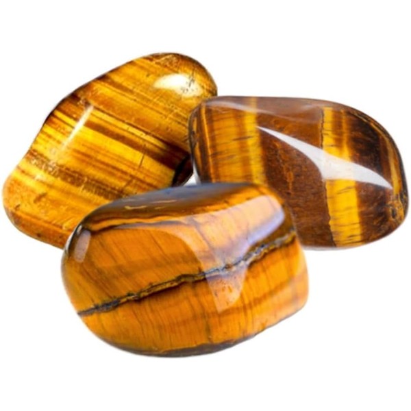 3 Natural Crystals Tiger's Eye Healing Stones in Extra Quality
