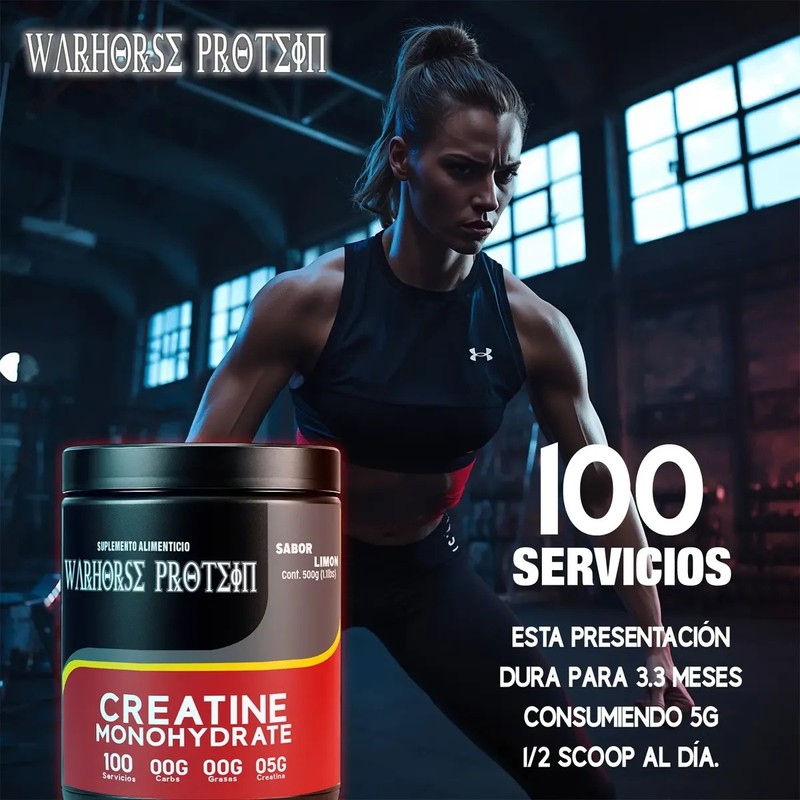 Creatina Monohidratada Warhorse 500 Gramos En Polvo Varios