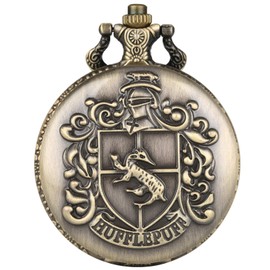 Men's Vintage Bronze Steampunk Pocket Watch Gift for Men Kids Boy Girl, Hufflepuff
