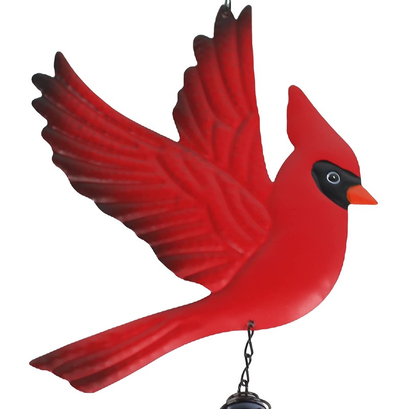 Tinsow Cardinal Bird Wind Chime Christmas Hanging Decorations Bell Outdoor