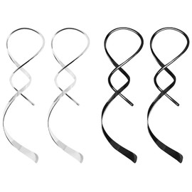 Double Earrings for One Hole Tiny Twist Earrings for Women Double Hoop Earrings for Single Piercing Wrap Earrings Spiral Earrings for Women Girls Mother’S Day Gift (2pcs)