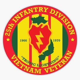 HOF Trading 25Th Infantry Division Vietnam Vinyl Sticker Waterproof Decal Laptop Wall Window Bumper Sticker 5"