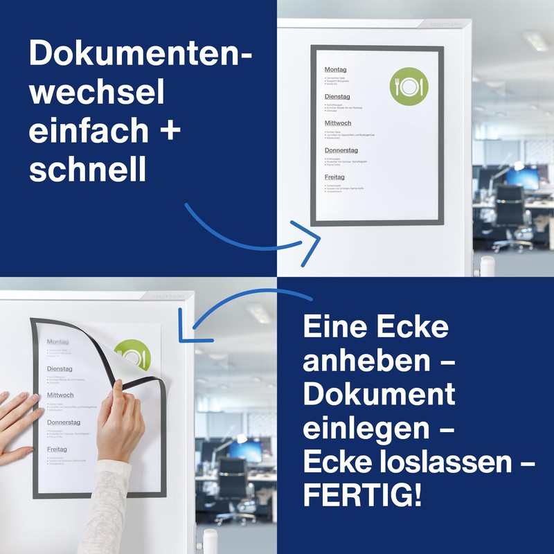 magnetoplan 1130301 Magnetofix Magnetic Frame A4 Grey Pack of 5