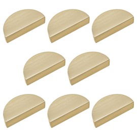 INCREWAY 8PCS Half Moon Drawer Pulls Surface Brushed Aluminum Alloy Cabinet Pulls Semicircle Knobs Decorative Door Knobs (Brushed Gold)