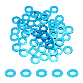 MECCANIXITY 50pcs M8 Flat Washer Aluminum Gasket Anodized Countersunk Washer,Hole Dia 8mm/0.31" Round Washers for Screw RC/FPV/PC/Drone/Mechanical Accessories Model Parts,(Light Blue)