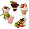 LSR LORESO Mini Swirl Triangle Plastic Dessert Cups with Spoons,