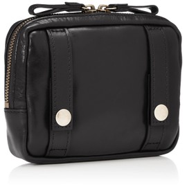 Ultima Tokyo 77622 Oil Leather Belt Pouch with Skimming Prevention Pockets, black