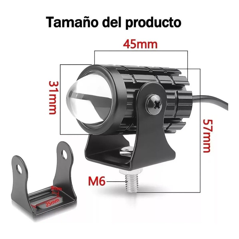 2 Par Faros Luces Led Para Motos Auto Doble Color