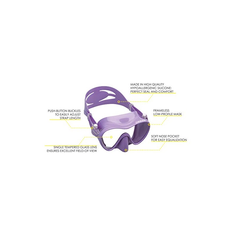 Cressi Scuba Diving Frameless Mask - Lilac