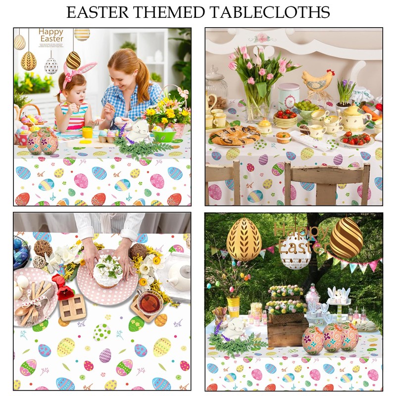 ZNDFTW Easter Table Cloth, 137x274cm Easter Tablecloths, Raster Table, Easter