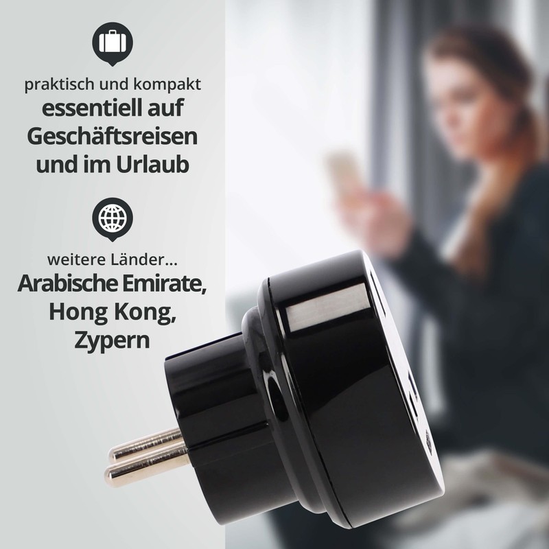 LED Universum Travel Adaptor for UK England Cyprus Hong Kong