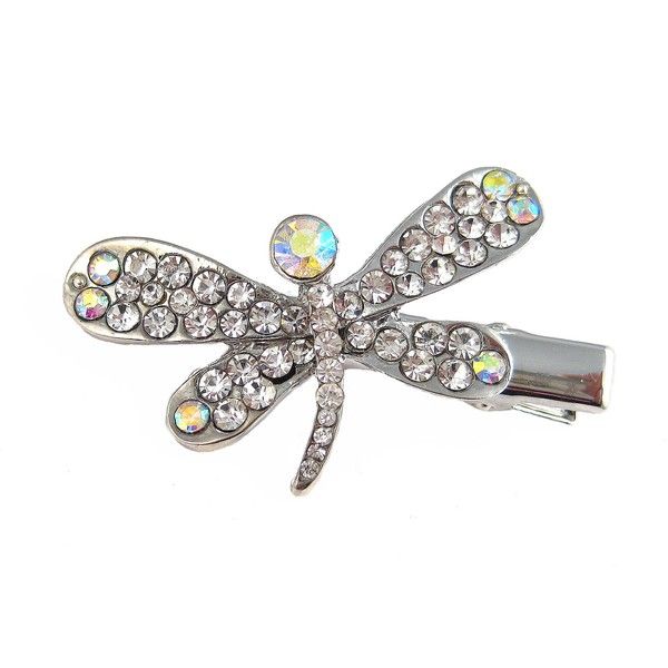 A-Ha Coraline Crystal Dragonfly Hair Clip Hair Pin - Clear (H31)