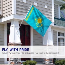 ANLEY Fly Breeze 3x5 Feet Kazakhstan Flag - Vivid Color and Fade proof - Canvas Header and Double Stitched - Republic of Kazakhstan Flags Polyester with Brass Grommets 3 X 5 FT