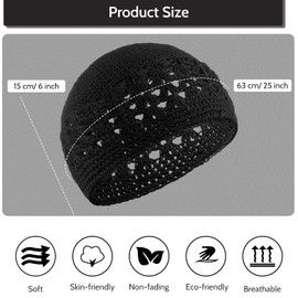 Kufi Hat for Men Knit Kufi Cap Crochet Beanie Kufi Hat Skull Cap for Men Women (Cute Style,4 Pieces)