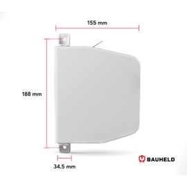 BAUHELD® Surface-Mounted Roller Shutter Belt Winder [Made in Germany] - Maxi Roller Shutter Rewinder with Automatic Threading - For Roller Shutter Belt 23 mm [Without Strap] - 180° Swivelling with