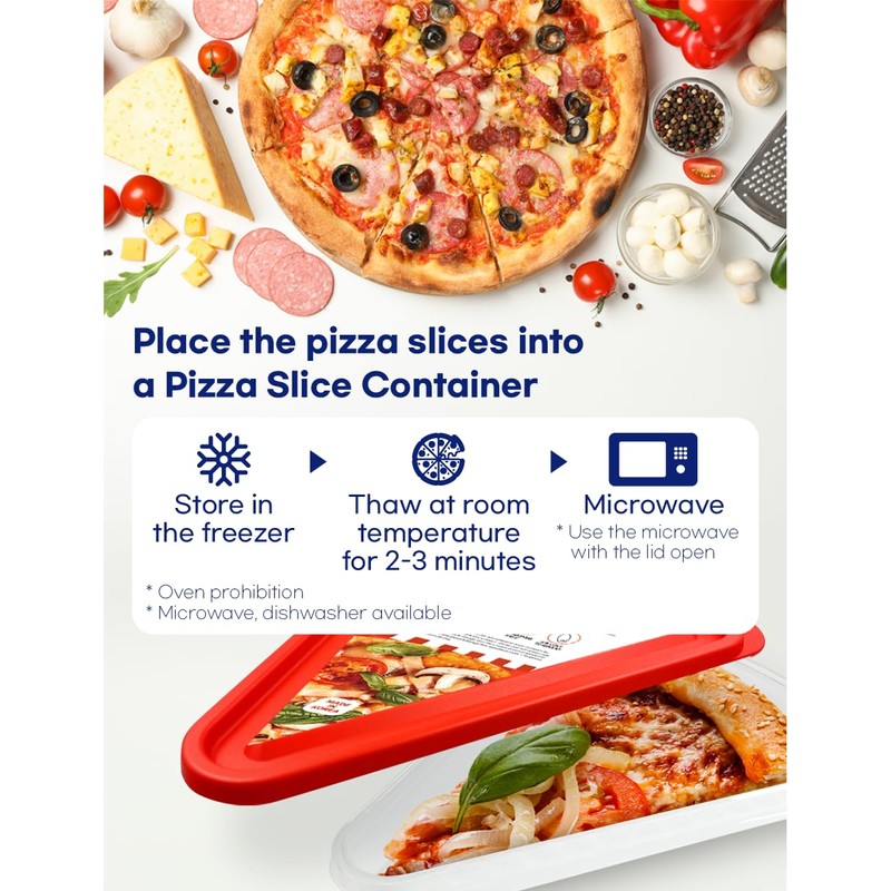 OBNOCHE Pizza Slice Container, Tray and Saver, BPA Free 4