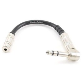 Cablesonline 4in 3.5mm Stereo Female to 1/4" Stereo Right Angle Plug Audio Adapter, Av-A33CR