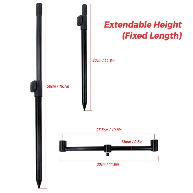 Extending Bank Stick Carp Fishing Adjustable Aluminum Bankstick Pole Rest