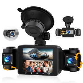 4 Channel Dash Cam Front and Rear Inside Left Right,2.4 Inch 1080P Dash Camera for Cars Car Camera with IR Night Vision,Loop Recording,G-Sensor,Parking Assistance,24H Parking Monitor